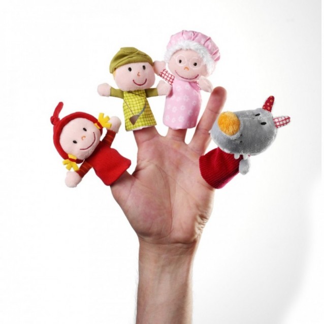 Marionnettes à doigts chaperon rouge (x4)